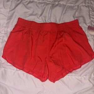 Red Athletic Shorts Lightweight Relaxed Fit